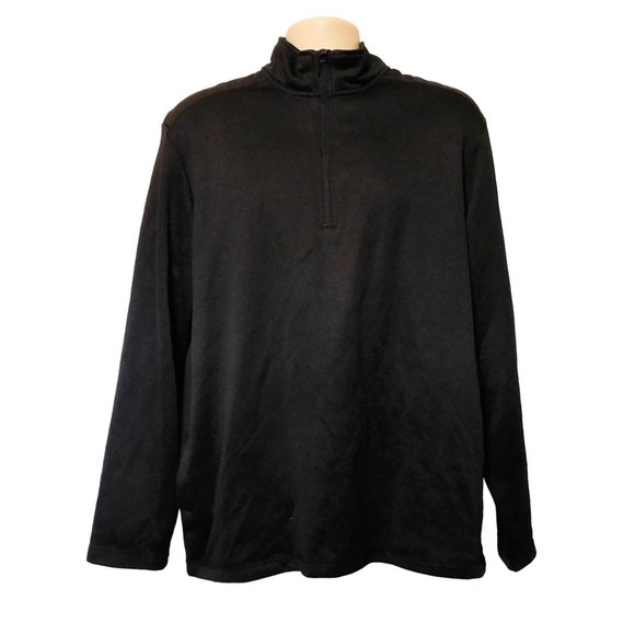 Ben Hogan Performance Golf Jacket Fleece L Black Pullover Zipper Long Sleeves - Picture 1 of 7